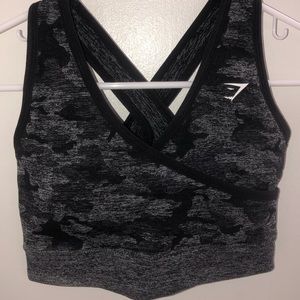 Gymshark Camo Seamless Sports Bra - Black